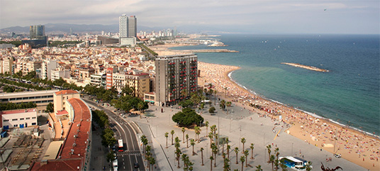 Strandabschnitt in Barcelona