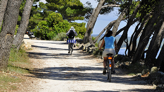 Fahrradfahrer in Istrien