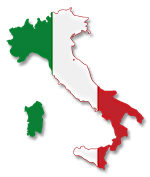 Italien Stiefel in den Nationalfarben